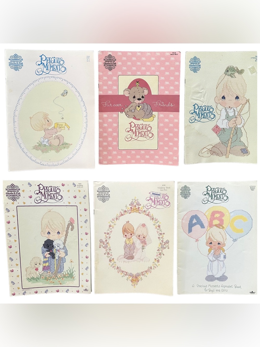 Vintage 90’s Gloria & Pat Precious Moments Cross Stitch Pattern Books Lot of 6
